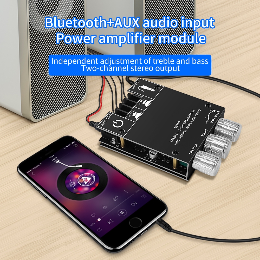 Bluetooth ZK-502MT 5.0 HIFI 50W X 2 Bluetooth 5.0 เครื่องขยายเสียงดิจิตอลสเตอริโอปรับได้ในสต็อก ประเทศไทย