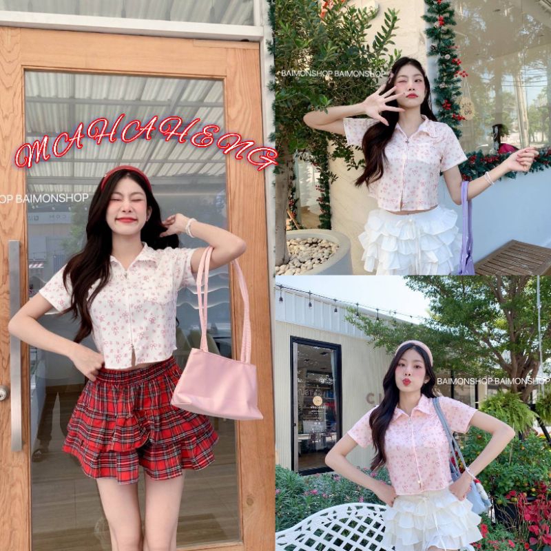 💰MahahengCloset 💰เสื้อเชิ้ตแขนสั้น ดีเทลแต่งซิป ใส่สบาย💕 แมทช์ง่าย จะลุคทำงานหรือลุคเที่ยวก็ปัง!(ผ้ายืด)