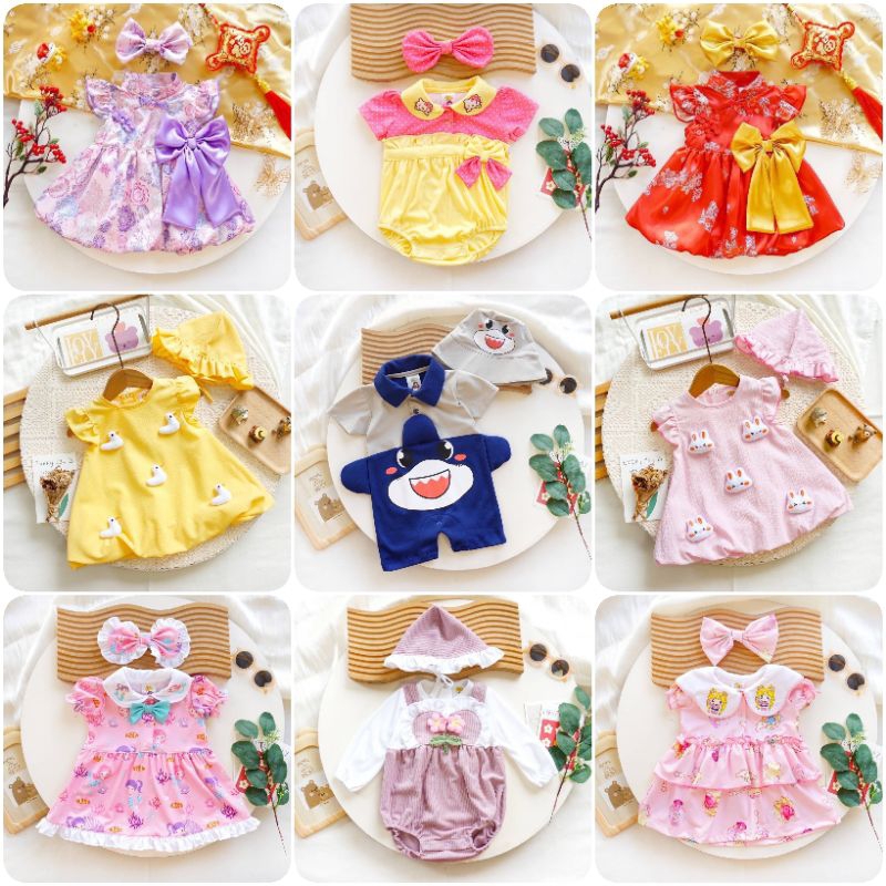 พร้อมส่งบอดี้สูทเด็กแรกเกิด เดรสกระโปรงเด็กผู้หญิงน่ารักๆ รอมเปอร์เด็กผู้ชาย
