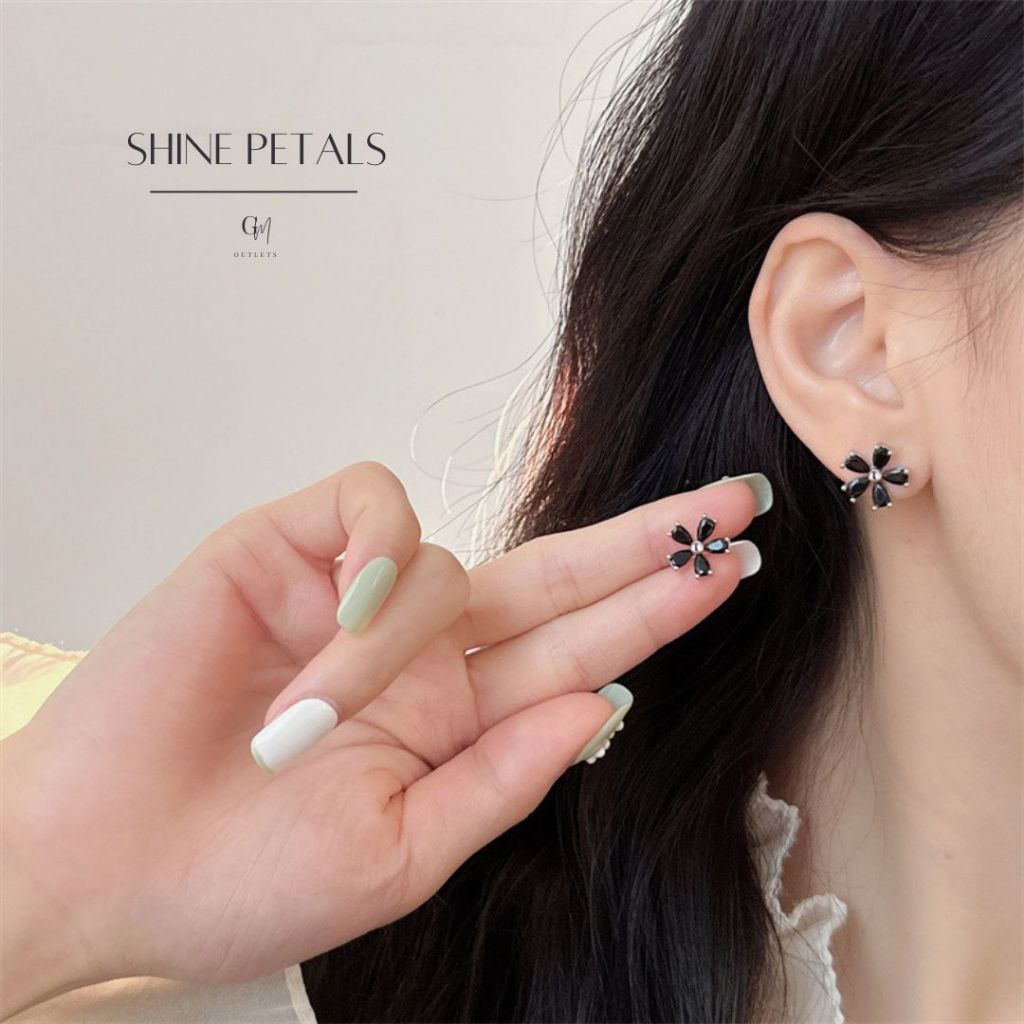 OUTLETS ล้างสต็อกจากโรงงานตรง Valentine Shine Petals Earrings ตุ้มหูเงินแท้ ต่างหูผู้หญิง ต่างหู