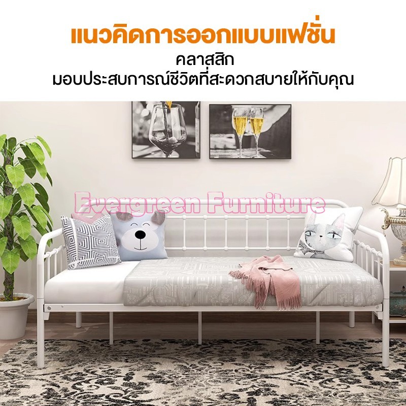 โซฟาปรับนอน โซฟาเบด 2.5/3.5/4.5ฟุต โครงเหล็ก แบบอย่างหนา เลือกได้ 2 สี ทนทาน โครงเหล็ก รูปที่ 6