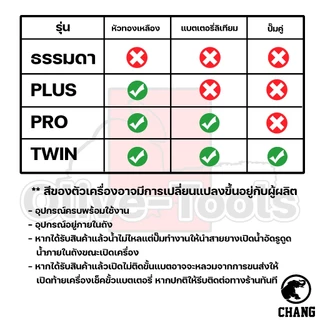 เครื่องพ่นยา เครื่องพ่นปุ๋ย แบตเตอรี่ ยี่ห้อ CHANG รุ่น PLUS PRO TWIN