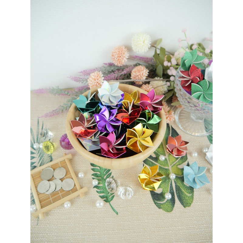 ดอกพุดกังหัน ชุดพับเหรียญโปรยทาน กล่องใส่เหรียญโปรยทาน กระดาษพับเหรียญโปรยทาน และรวมกล่องงานพิมพ์ - รูปที่ 2