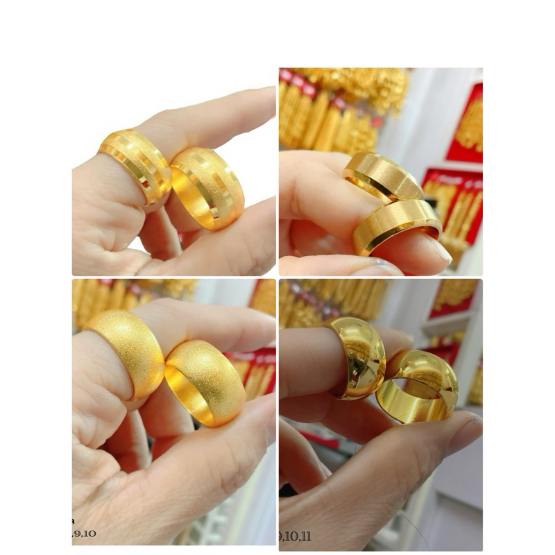 แหวนทอง1แถม1 เคลือบโลหะเคลือบแก้วกันมอง ใส่สวย แหวนสเตนเลสราคาสบานกระเป๋า