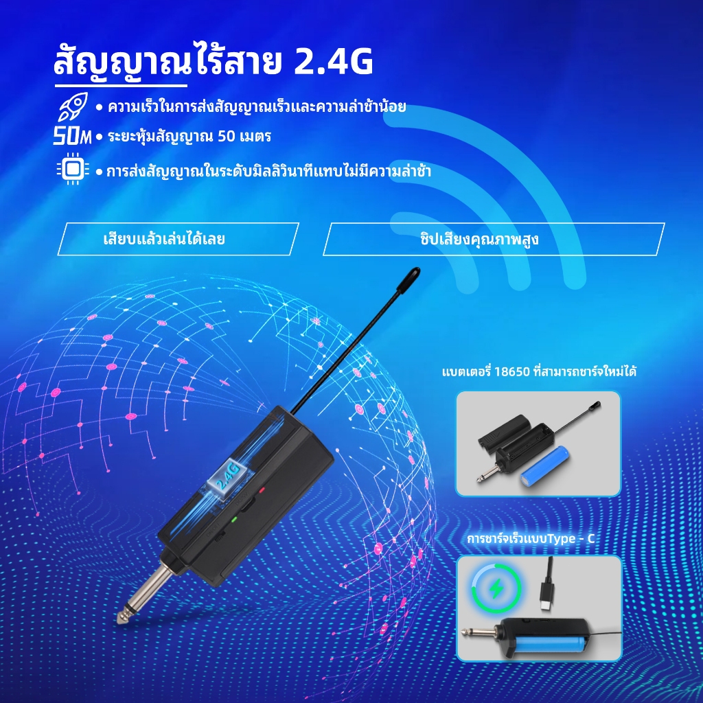 ไมค์ลอย คู่ ไมโครโฟนไร้สาย ไมค์คู่แบบมือถือ ชุดรับ-ส่งWireless Microphoneไมค์โครโฟน ไมค์ลอยแบบพกพา