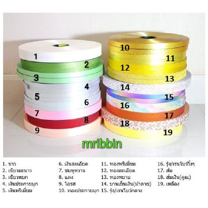 ริบบิ้นกากเพชรทึบ กากเพชรรุ้ง กากเพชรประกายมุก กากเพชรพรีเมี่ยม กากเพชรพิมพ์ลาย ม้วนใหญ่ สำหรับพับเหรีญโปรยทาน เบอร์ 2