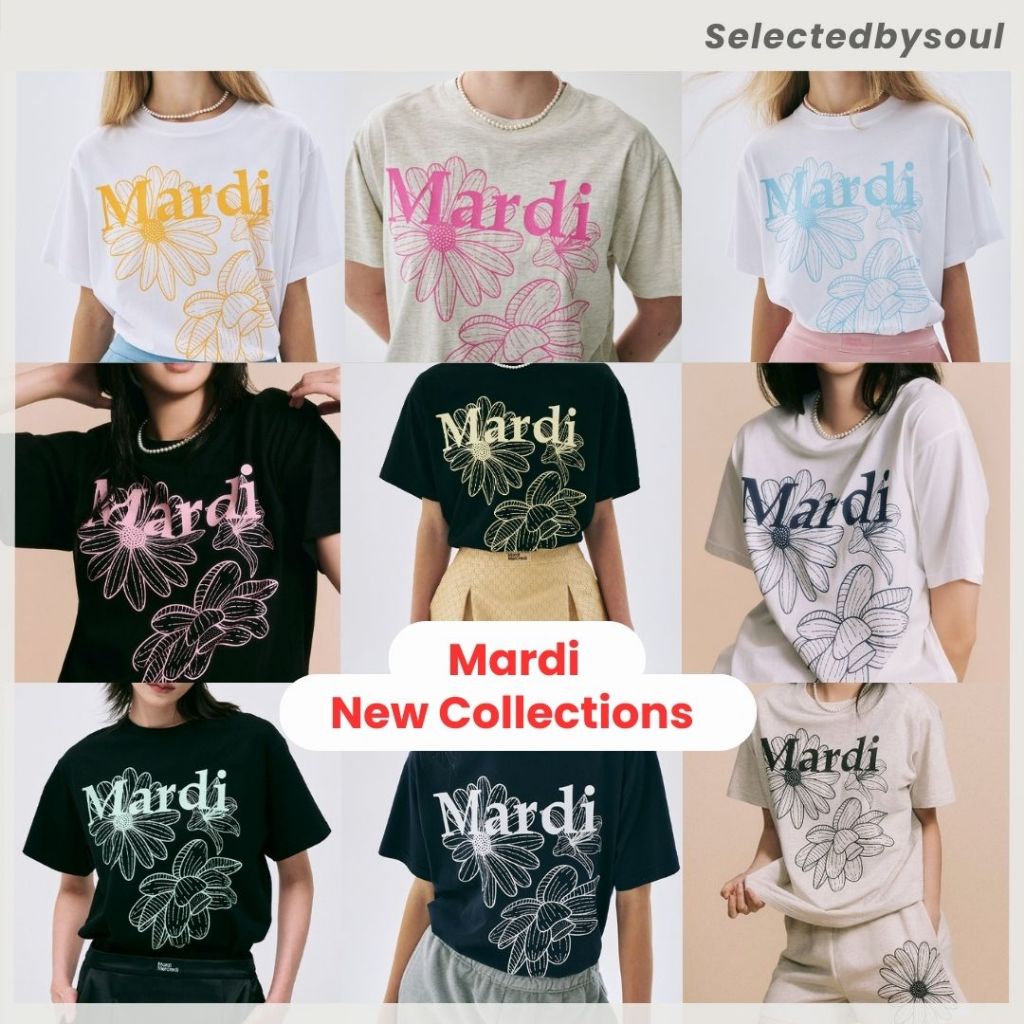 [พร้อมส่ง*เก็บโค้ดลด30%] Mardi Mercredi Triple Flower T-Shirt / Ddanji Flower ของแท้100%