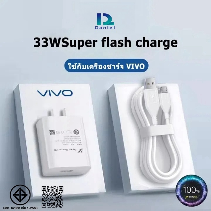 ชุดชาร์จด่วน ViVO 33W 6A Type-c(สายชาร์จ+หัวชาร์จ)ชาร์จไวขึ้นถึง 2 เท่า Fast charging สําหรับ vivo X30 x70pro Z1x