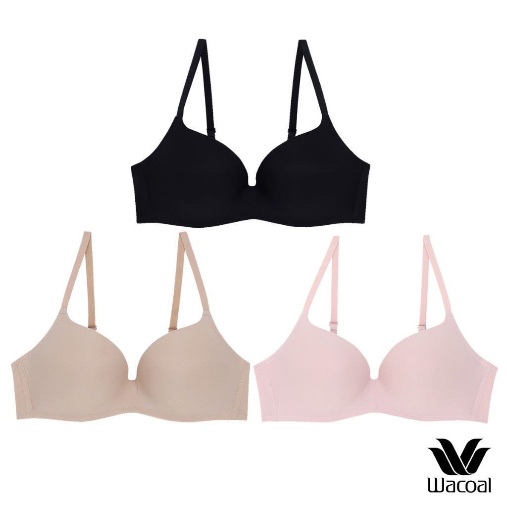 Wacoal Surprise Wireless Push Up Bra เสื้อชั้นในไร้โครง ดันทรงสวย เซท 3 ชิ้น รุ่น WB9V02/WB9V10 คละสี (PA)