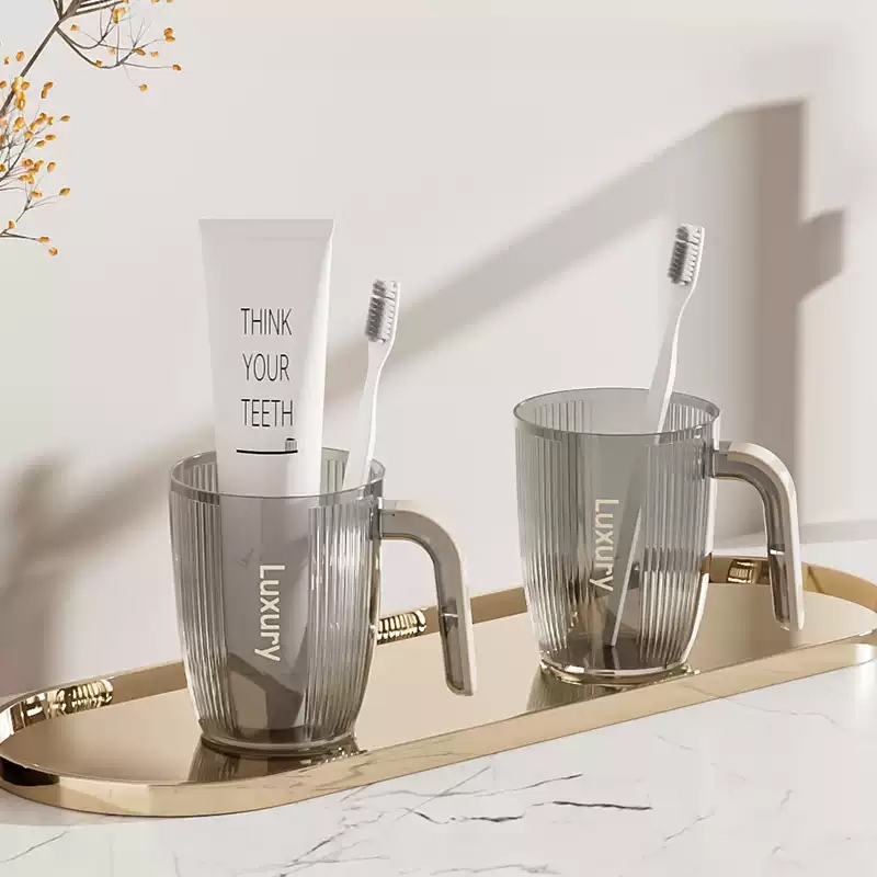 ปลีก/ส่ง แก้วน้ำพลาสติกแบบใส ที่ใส่แปรงสีฟัน ถ้วยบ้วนปาก - รูปที่ 6