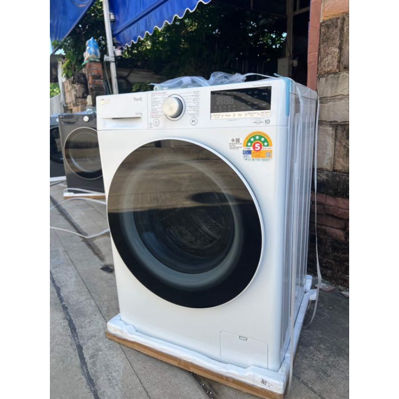🎉ขายถูก❗ เครื่องซักผ้าซัก+อบฝาหน้าLG 10 กก. / อบ 7 กก. รุ่น FV1410H4W I  ขายแบบล้างสต็อค(ไม่มีประกัน