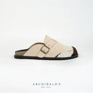 VinArch's Fur Mules in Suede Beige รองเท้าทรงมูลส์ เปิดส้น ห…