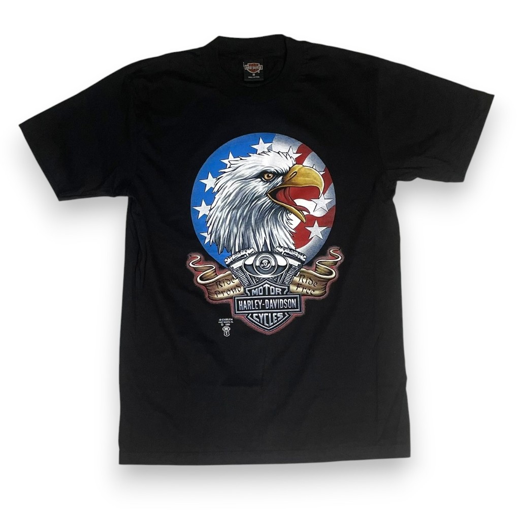 เสื้อยืดฮาเลย์ Harley-Davidson สไตล์วินเทจ ผ้านุ่ม คอฟิต [S/M/L/XL]