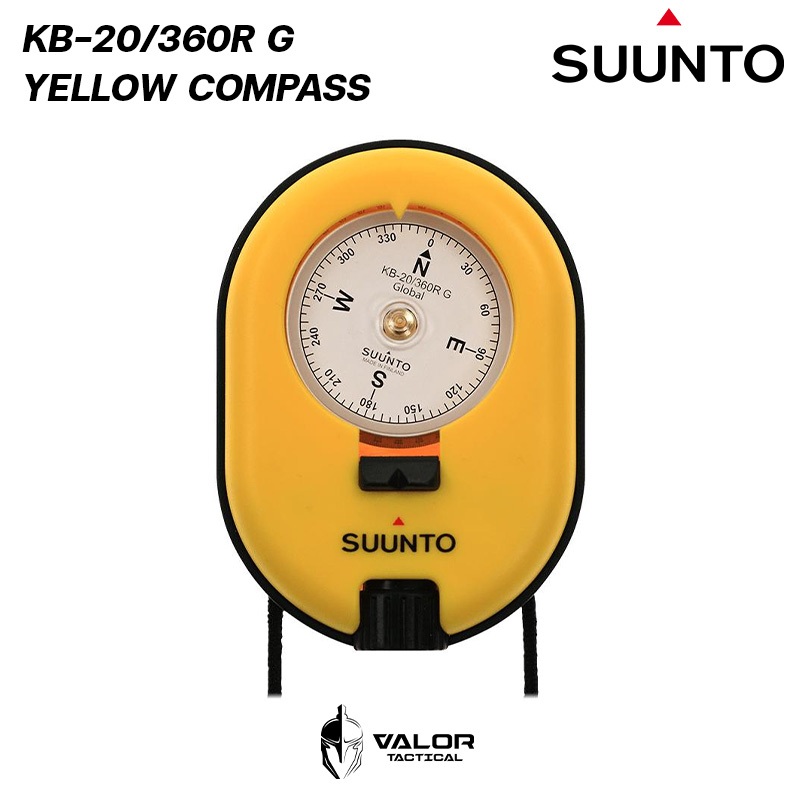 Suunto - KB-20/360R Yellow Compass เข็มทิศแบริ่ง น้ำหนักเบา เหมาะสำหรับการใช้งานทางทะเล มืออาชีพ และกิจกรรมกลางแจ้ง