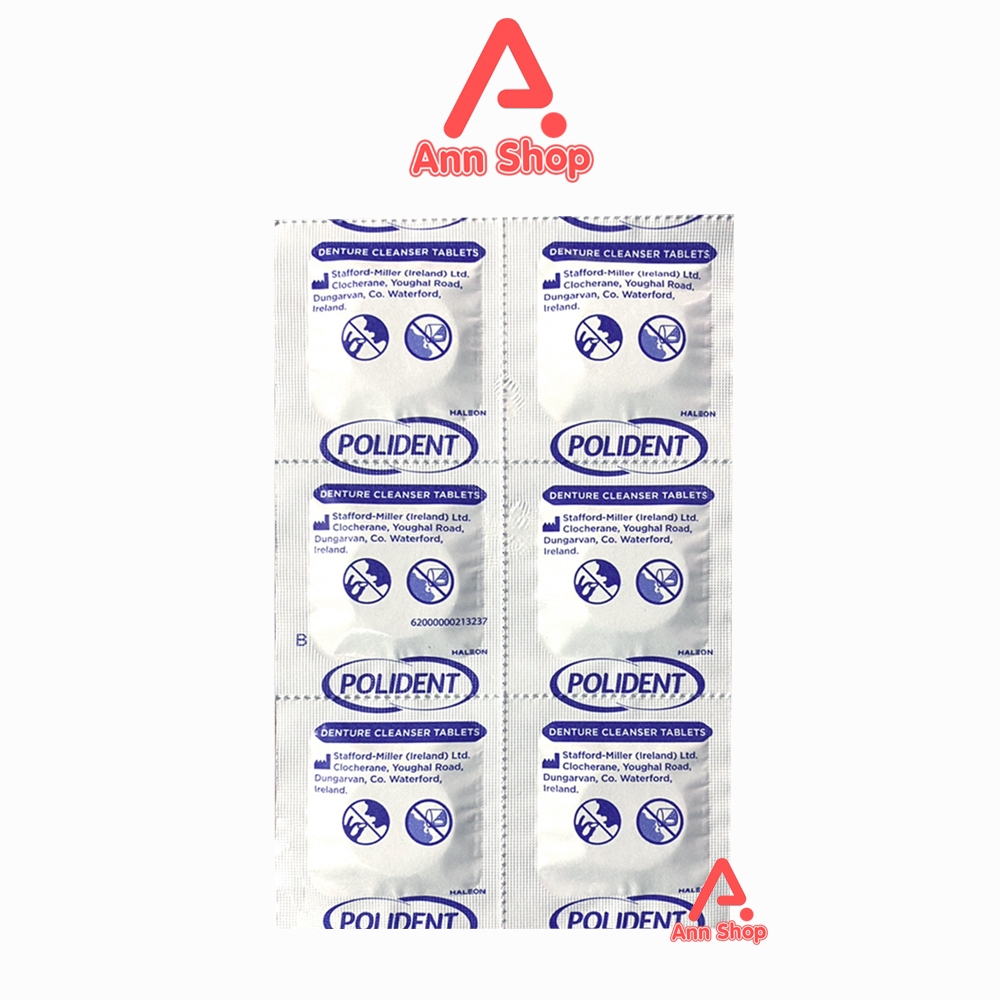 Polident โพลิเดนท์ เม็ดฟู่ ทำความสะอาดฟันปลอม (6 เม็ด 1 แผง) EE 7221 ลดคราบอาหารและคราบพลัค ราคา ถูกที่สุด ดีลบีเคเค แกลเลอรีภาพที่ 2