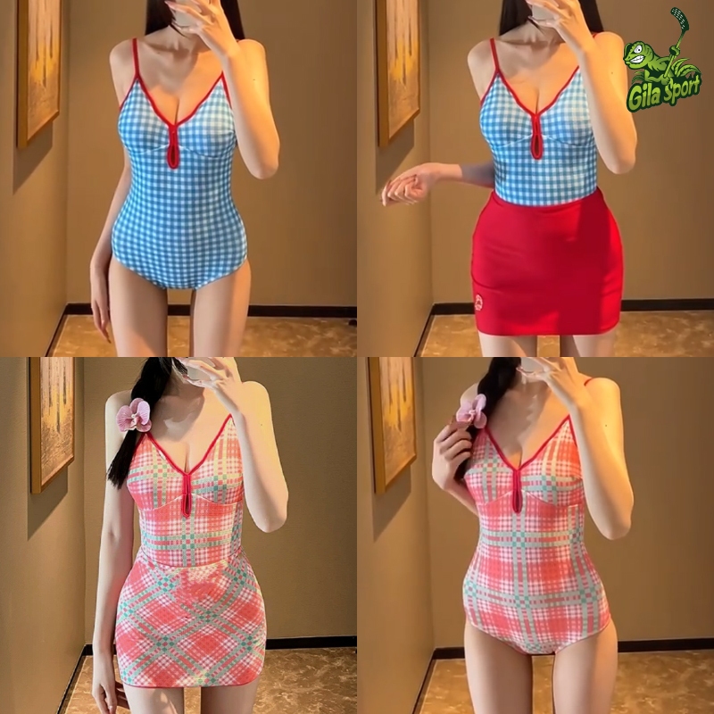 ชุดว่ายน้ำ  สไตล์เกาหลี รุ่นใหม่ ผู้หญิง เซ็กซี่  ชุดว่ายน้ำกระโปรง สายรัดด้านหลังปรับระดับได้