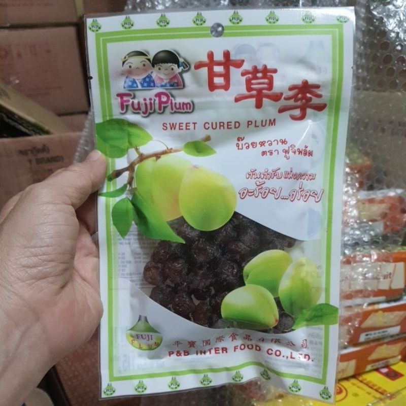 บ๊วยหวาน ฟูจิพลัม ( สีของบ๊วยอาจแตกต่างกันแล้วแต่ล๊อตการผลิตจากโรงงาน ) รสชาติเดิม มีอย. สะอาด ใหม่ บ๊วยดั้งเดิม บ๊วย