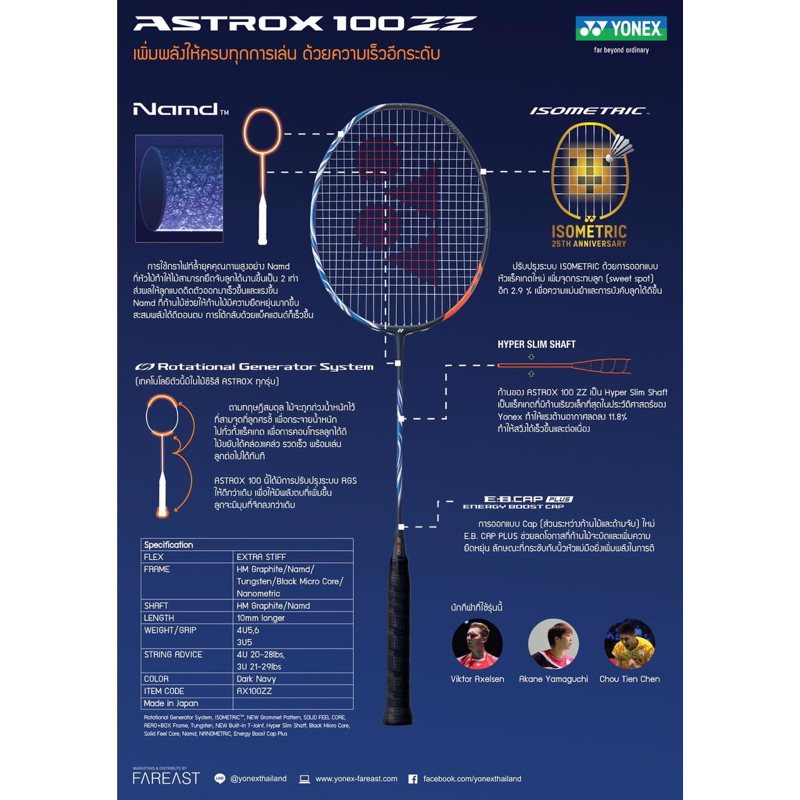Yonex Astrox 100ZZ Dark Navy SP Code แท้ 100% 3U G5