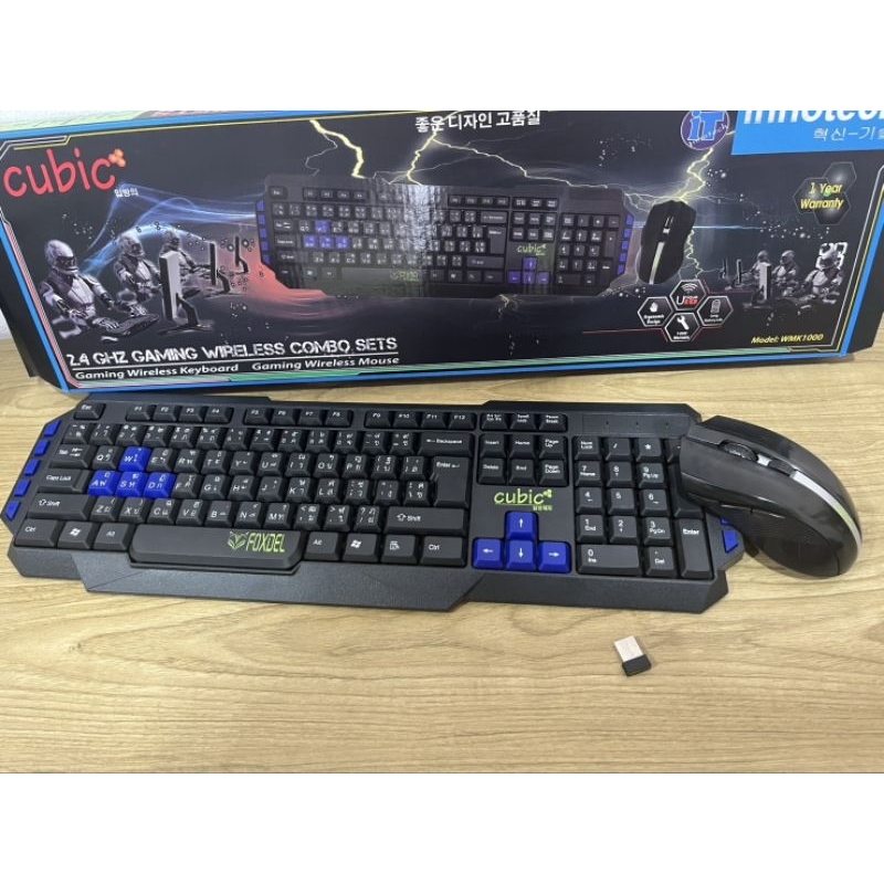 เซ็ทคีย์บอร์ดและเมาส์ไร้สาย WMK 1,000 คละสีปุ่มกด  รับประกัน 1 ปี
