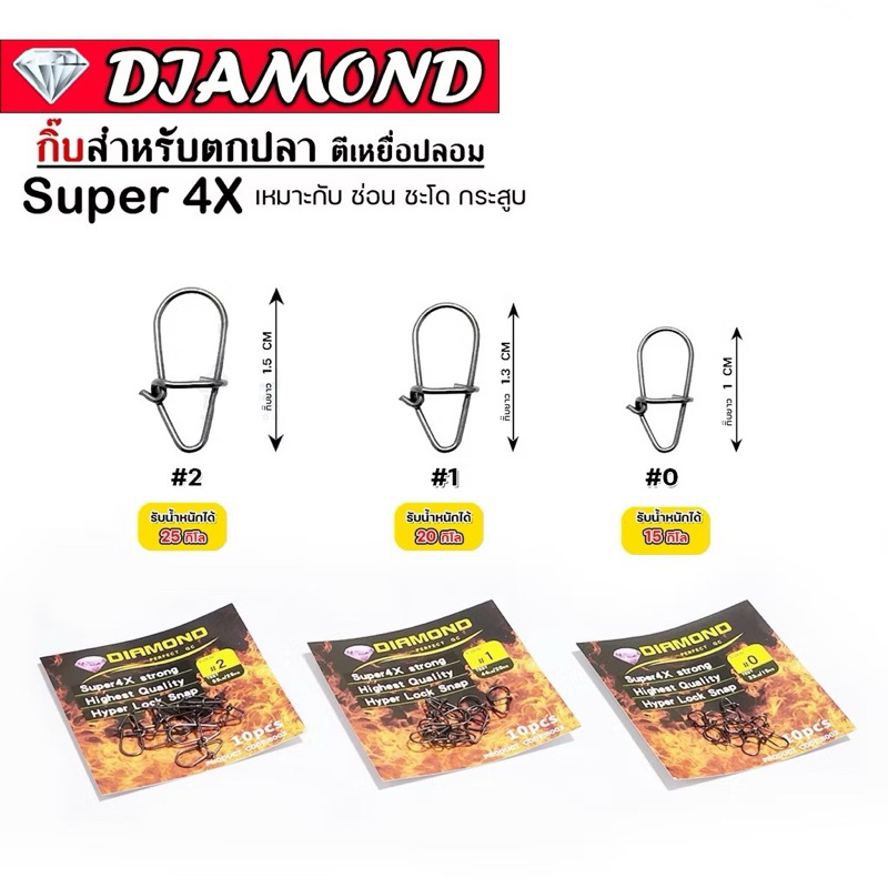 (พร้อมส่งจากไทย )￼กิ๊บเกี่ยวเหยื่อปลอม กิ๊บDIAMONO 4x แข็ง