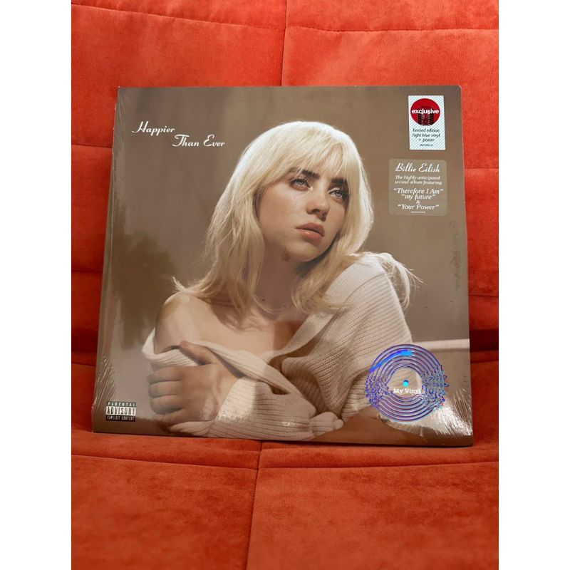 [แผ่นเสียง Limited Edition Light Blue 2 LP] Billie Eilish Happier Than Ever [ใหม่และซีล SS]