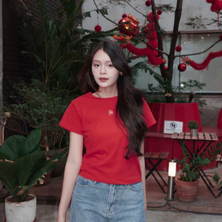BEMYCHIC เสื้อครอปคอกลม เสื้อทรง BABY TEE เสื้อครอปผู้หญิง รุ่น maddy crop top
