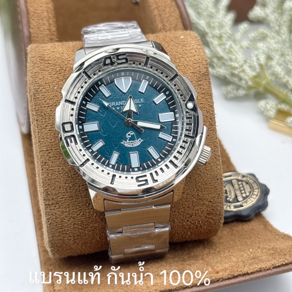 Grand Eagle นาฬิกาผู้ชาย สายสแตนเลท   ของแท้ กันน้ำ100%