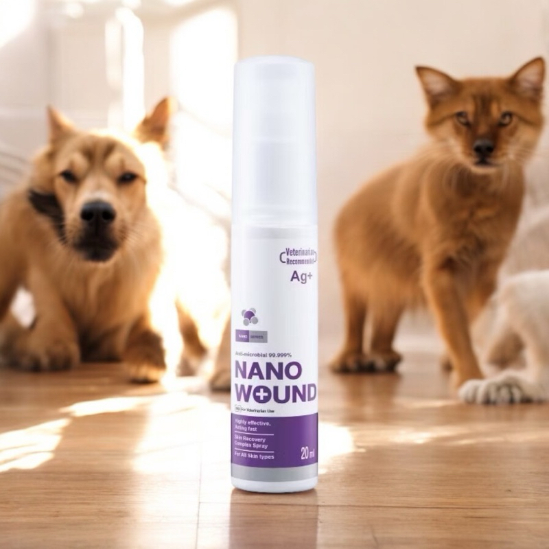 Nano Wound Spray สเปรย์พ่นแผล สัตว์เลี้ยงทุกชนิด แผลสด แผลอักเสบ ฆ่าเชื้อรา ฆ่าเชื้อแบคทีเรีย ( 20 ml )