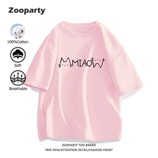 เสื้อยืด เรียบง่ายลูกแมว สไตล์เกาหลี 2025ใหม่ oversize แฟชั่น เสื้อ cotton 100% ผ้านุ่มใส่สบาย(ส่งเร็ว จัดส่งจากไทย)