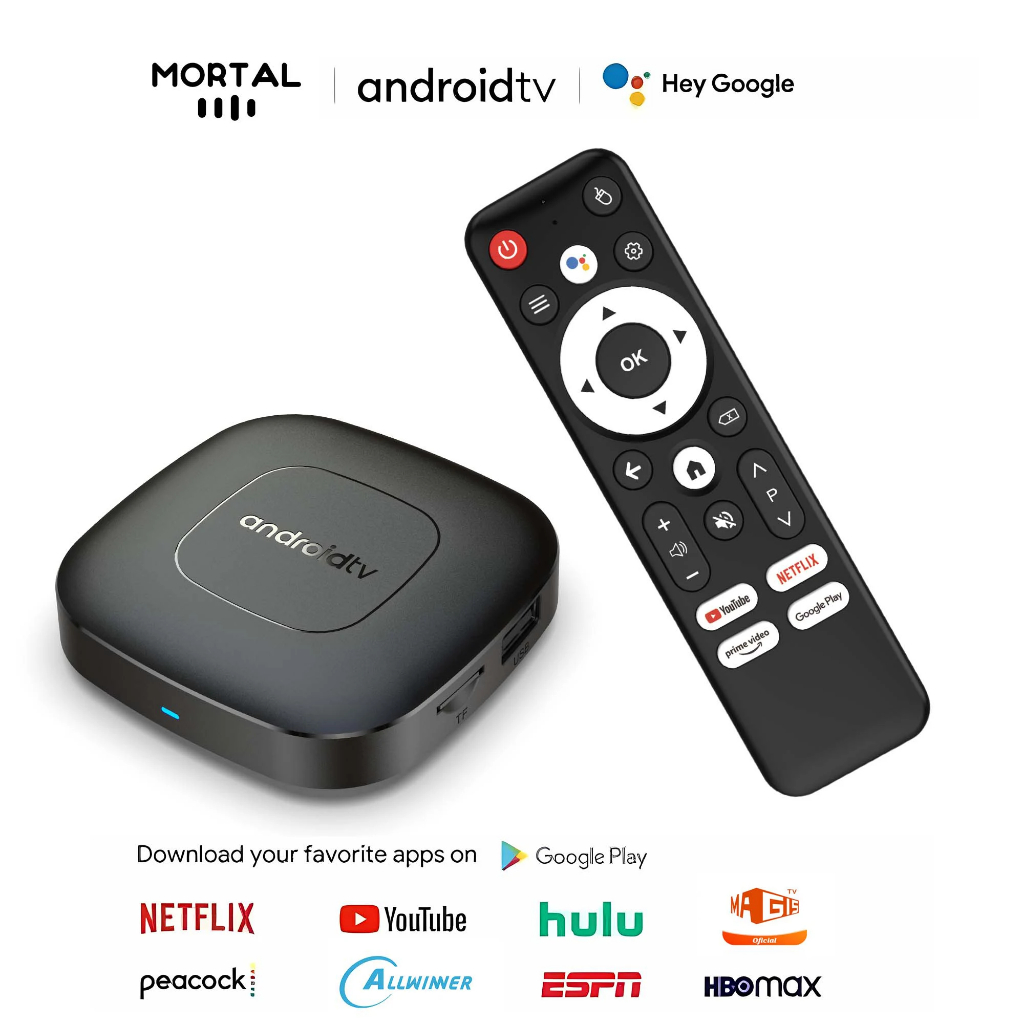 Mortal Google TV 4K Streaming Box (New, 2023), 4K UHD resolution with Chromecast and Google Assistan