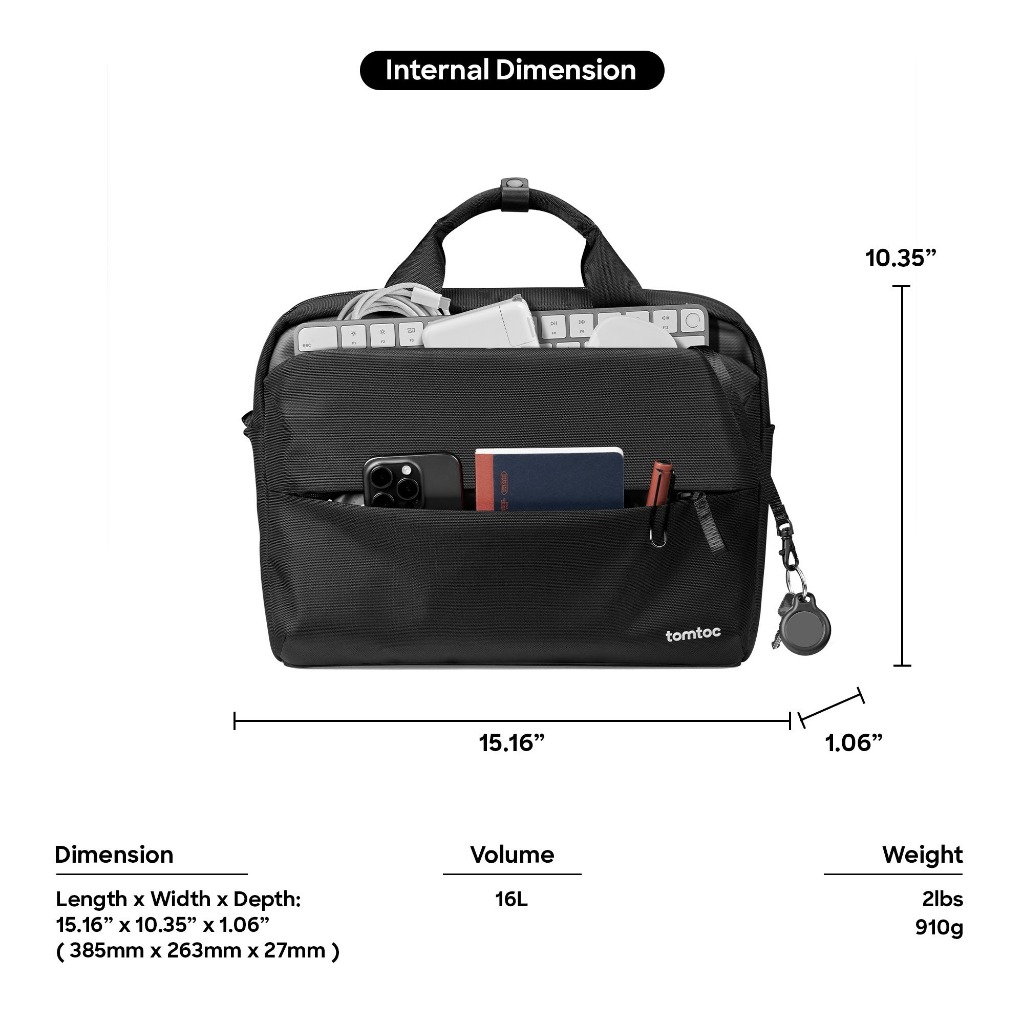Tomtoc Defender A32 กระเป๋าถือพร้อมสายสะพายสำหรับ Macbook Pro 14-16″, Macbook Air 13-15″ และกระเป๋าสำหรับ Notebook อื่นๆ ราคา ถูกที่สุด ดีลบีเคเค แกลเลอรีภาพที่ 9