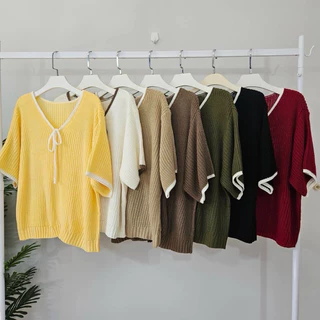 A2เสื้อไหมพรมคอวี อก40-54ผ้านิ่มใส่สบาย