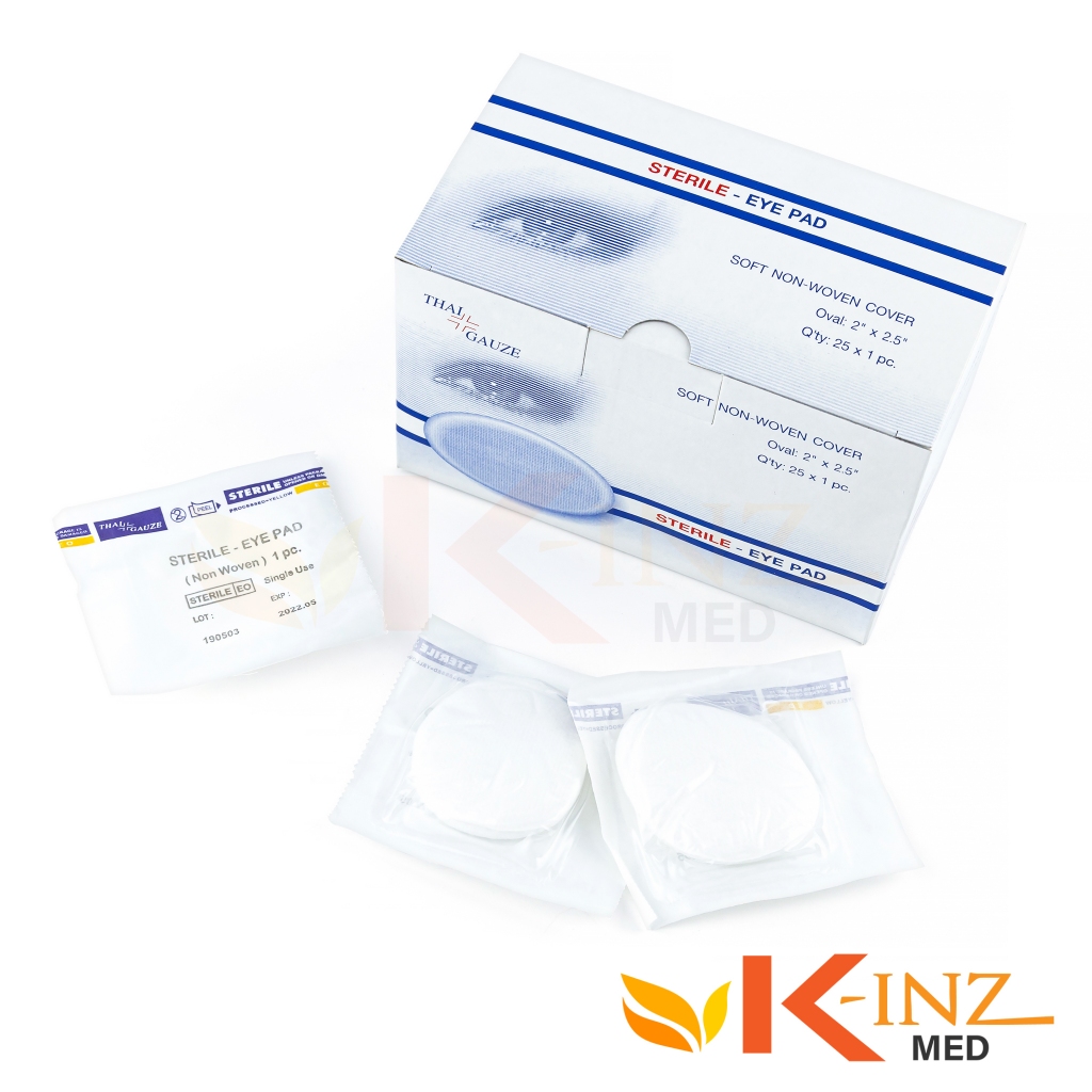 แผ่นปิดตาสเตอร์ไรด์ Sterile EYE Pad THAI GAUZE (ราคาต่อกล่องมี 25 ชิ้น)