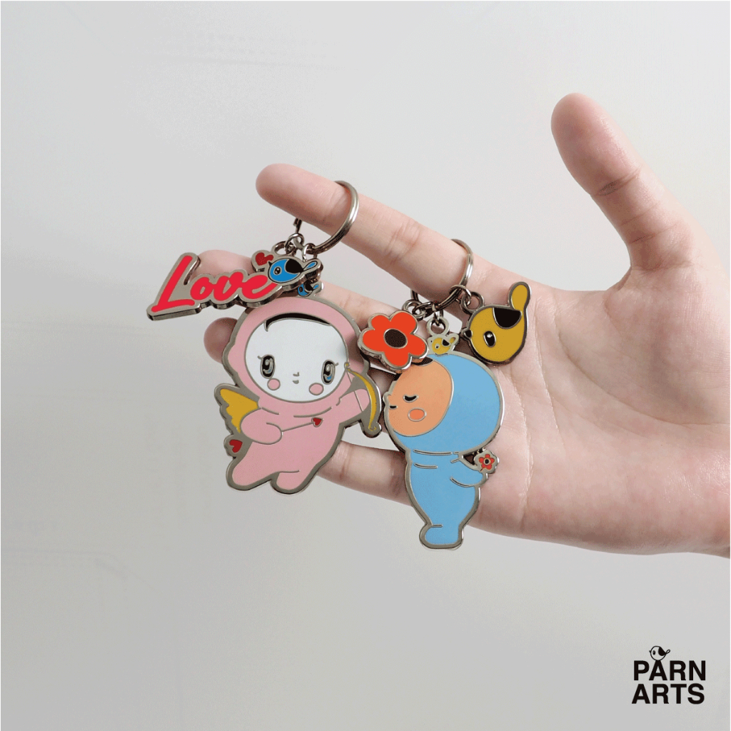Keychain Cocoon Inlove & Keychain Cccoon Cupid พวงกุญแจน้องโคคูนอินเลิฟและคิวปิด