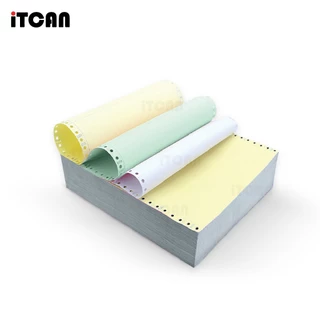iTCAN กระดาษต่อเนื่อง สลิปเงินเดือน กระดาษต่อเนื่องเคมี 9.5X5.5นิ้ว 9.5X11นิ้ว continuous paper