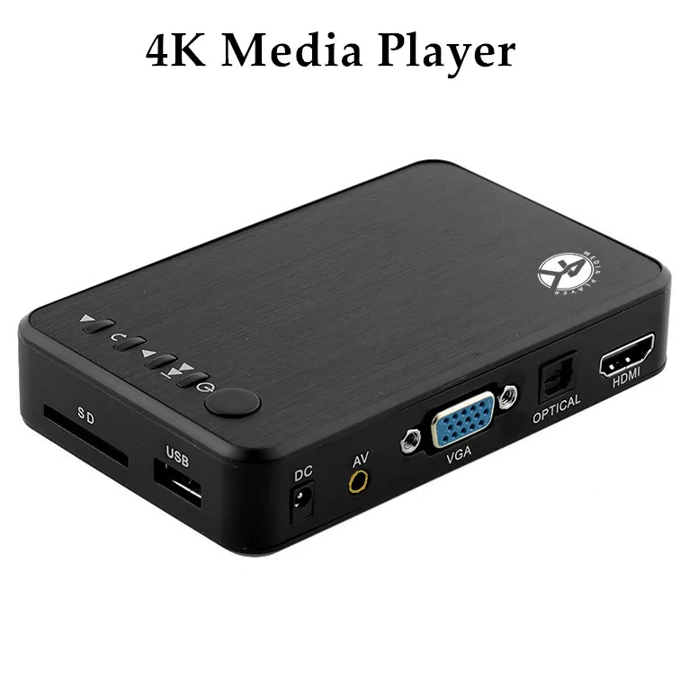4K Media Player 4k Ultra HD Media Player H.265 VGA USB Disk SD Card ฮาร์ดดิสก์มัลติมีเดีย