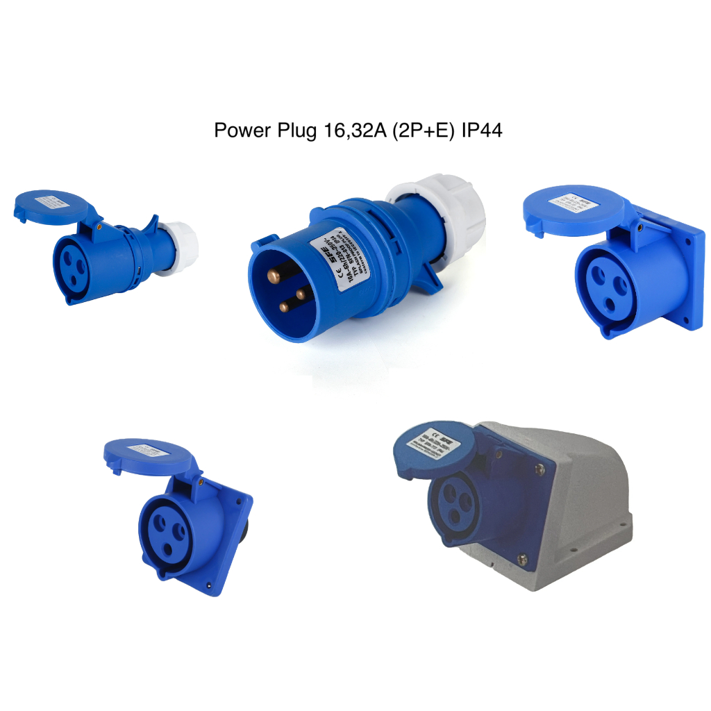 พาวเวอร์ปลั๊ก ปลั๊กพาวเวอร์ ตัวผู้ เต้ารับตัวเมีย IP44 16A , 32A (2P+E) IP44 SFE