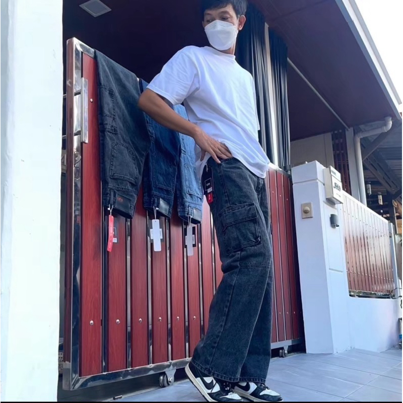 กางเกงคาร์โก้กระบอกใหญ่ป่ายCP8