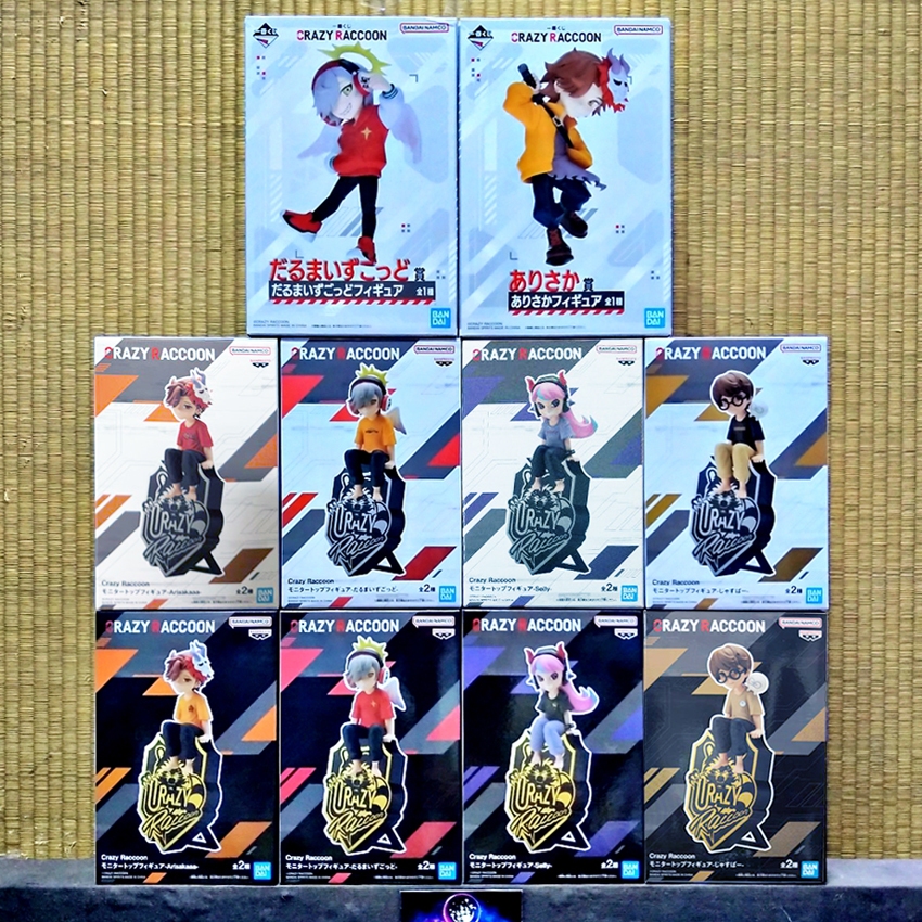 BANDAI BANPRESTO FIGURE: CRAZY RACCOON MONITOR TOP FIGURE -DARUMA IS GOD – JASPER – SELLY – ARISAKAAA