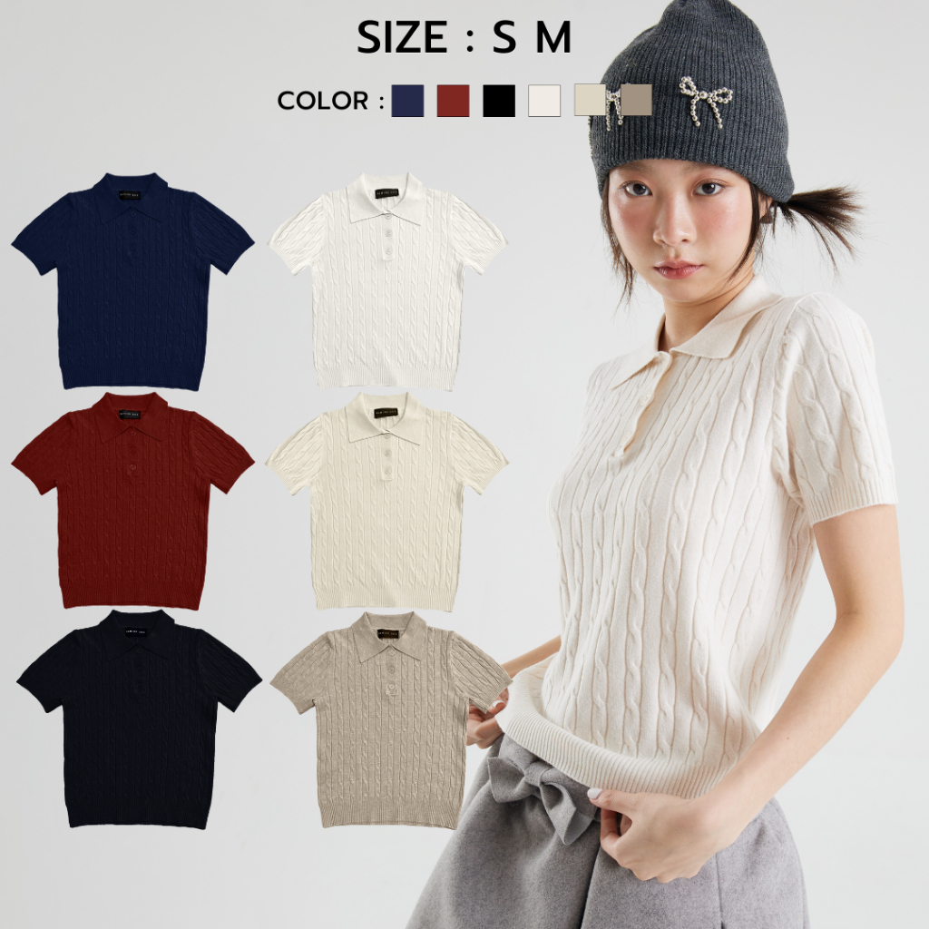 (PRE 25-30 วัน)Bemingtop765(S/M) - Beming Basic Polo ดีเทลใกล้เคียงกับ Luna ต่างเรื่องแพทเทิร์นใหญ่กว่า ใส่สบาย