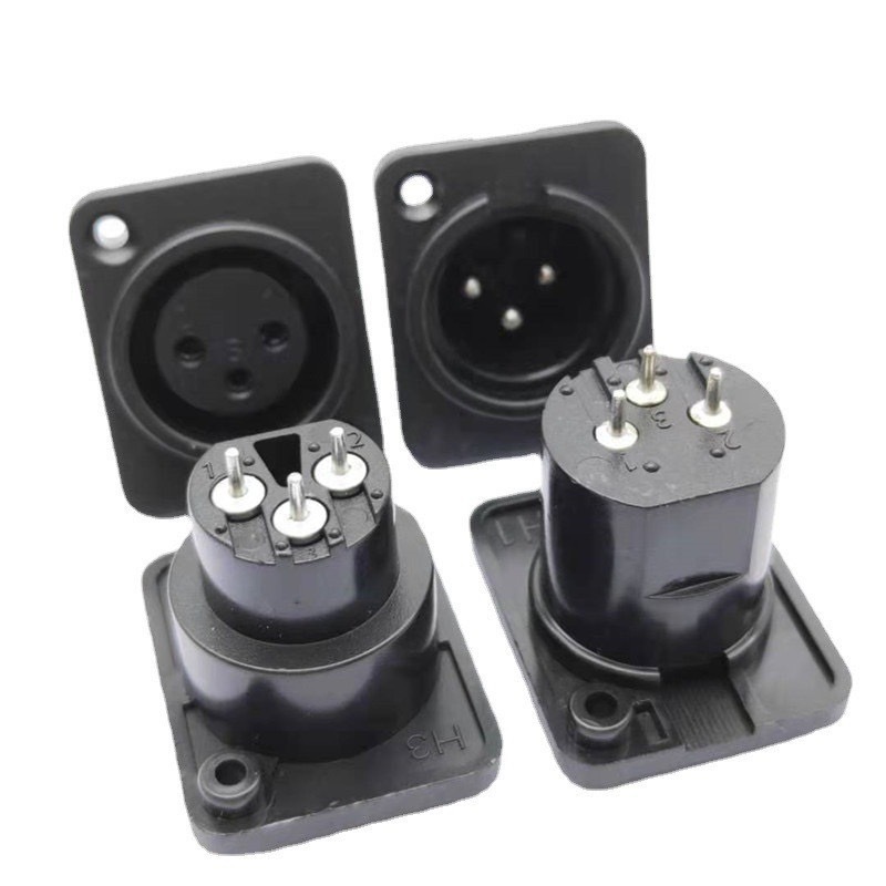 (ปลั็กXLR3ขาติดแท่งผู้-เมีย สินค้ามีตัวเลือก) XLR 3P ตัวเมียสำหรับยึดแท่น 3ขา บัดกรี