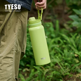 TYESOแท้% ขวดน้ำทรงกระบอก สแตนเลส304แท้ เก็บร้อน-เย็น ขนาด 600ML/750ML/1050ML/1200ML มีฝาปิด พร้อมหูหิ้ว พกพาสะดวก