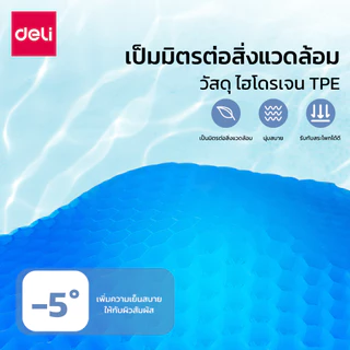 [แถมปลอกผ้า] Deli เบาะเจลรองนั่ง เบาะเจลรังผึ้ง เบาะรองนั่งในรถยนต์ ลดอาการปวดเมื่อย Cushion