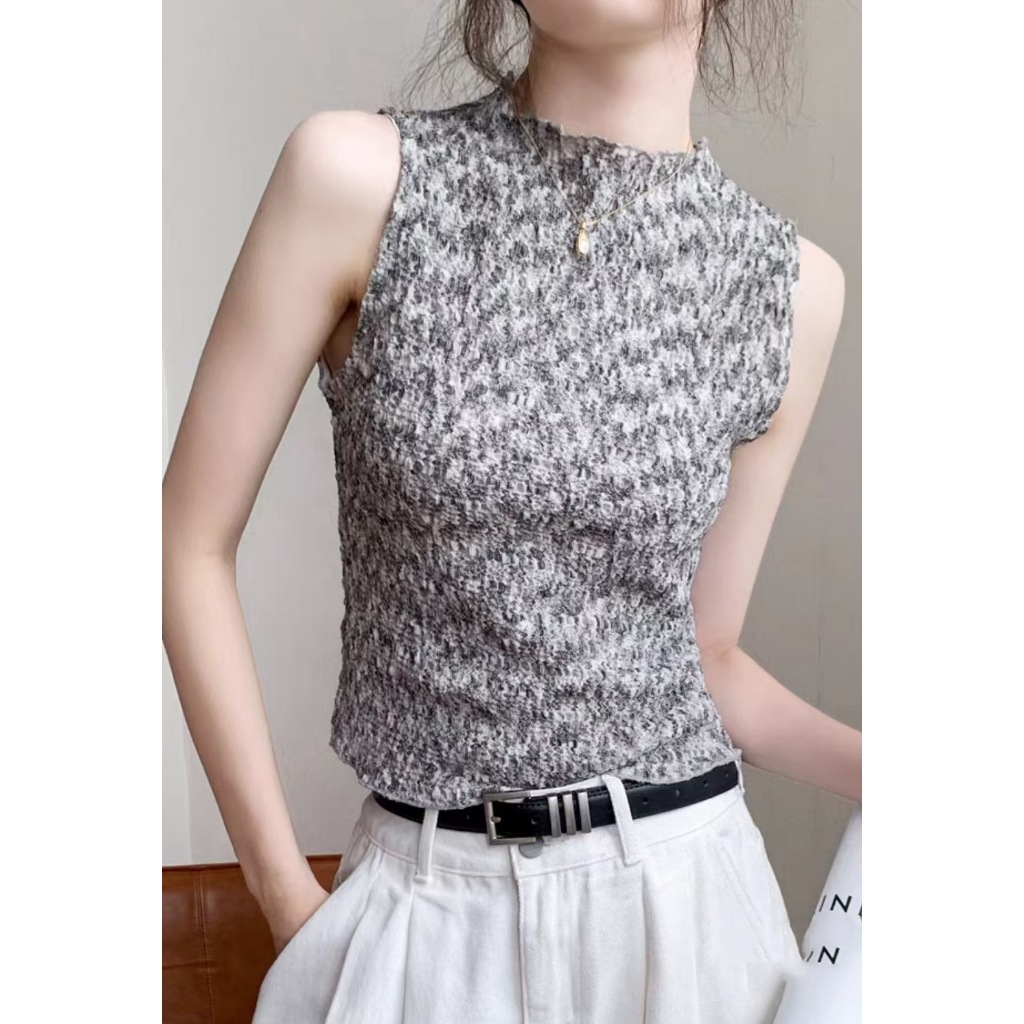 เสื้อกล้ามผู้หญิง เสื้อไหมพรม คอเต่า รุ่นใหม่ น่ารัก สไตส์เกาหลี #SD0408