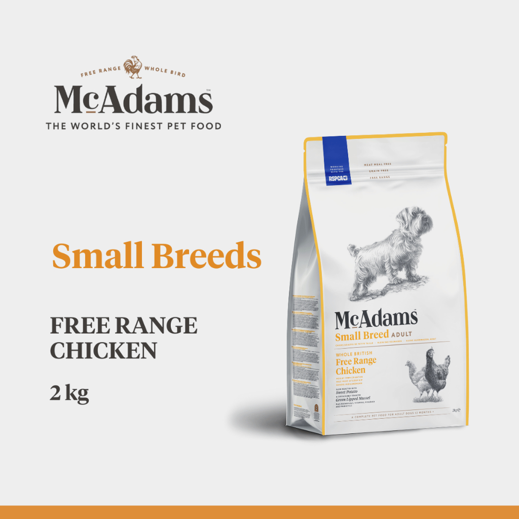 McAdams Small Breeds Free Range Chicken 2 kg แมคอดัมส์ สูตรไก่ฟรีเร้นจ์ สำหรับสุนัขสายพันธุ์เล็ก