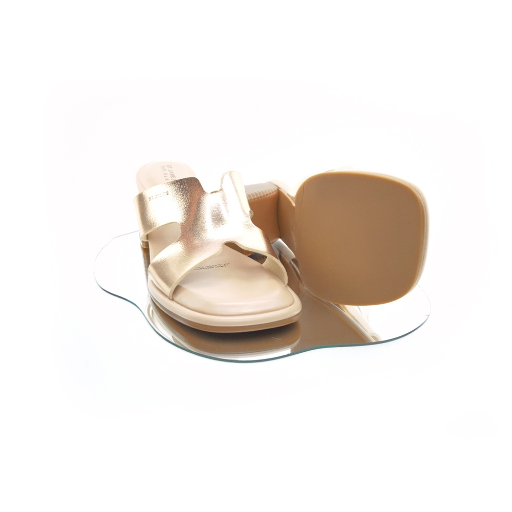 ST.JAMES รองเท้าหนัง PU/รองเท้าแตะมีส้น ส้น 7.1 CM. รุ่น MALTA สี M.PINK GOLD l รองเท้าแตะ ผู้หญิง