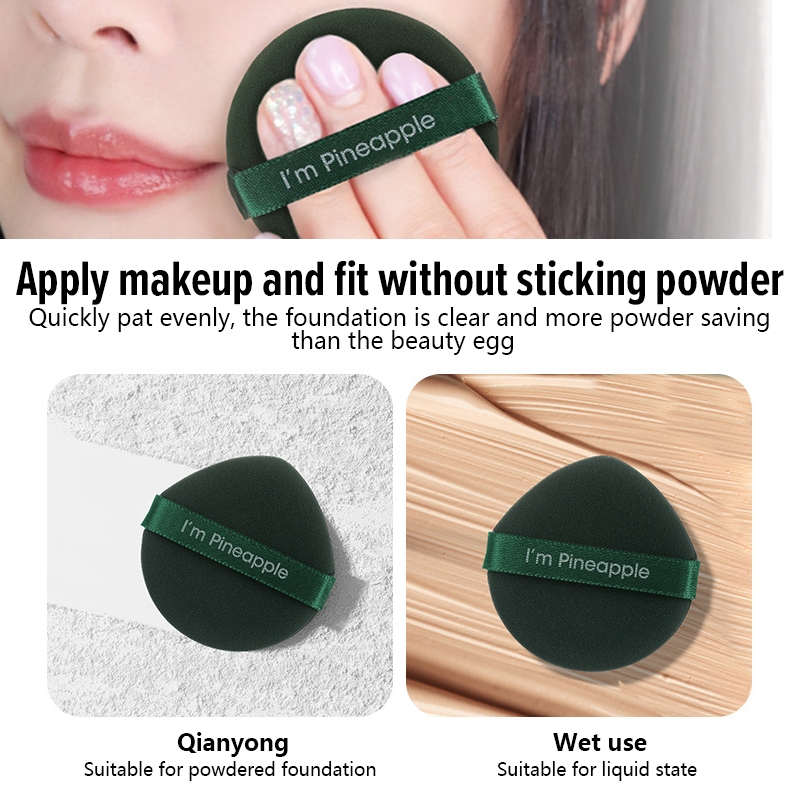 พัฟฟองน้ําแต่งหน้าแบบสองด้าน 7ชิ้น/กล่อง พัฟฟองน้ำบีบีครีมเปียกและแห้ง พัฟแอร์คุชชั่น ไม่กินแป้ง - 1