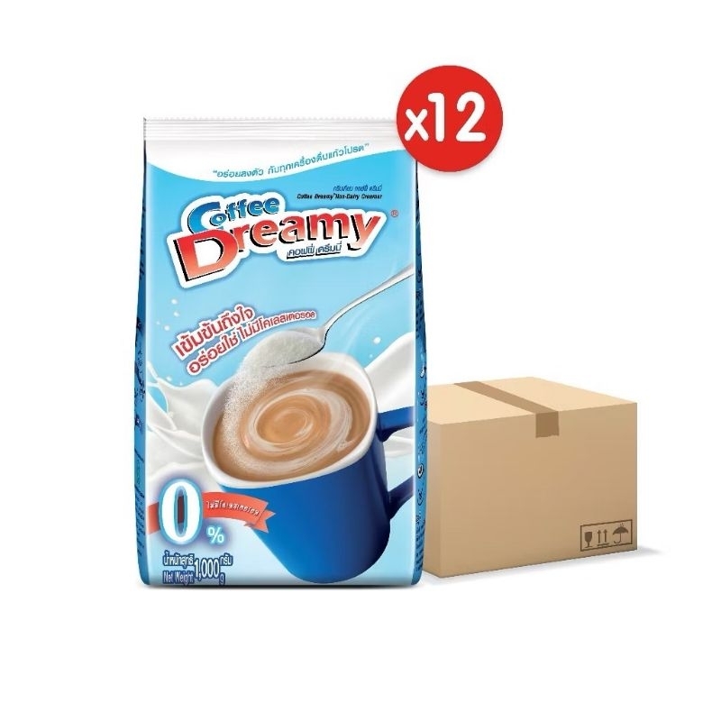 (ยกลัง) Coffee Dreamy ครีมเทียม ดรีมมี่ สีฟ้า ขนาด 1,000 กรัม x12 ถุง