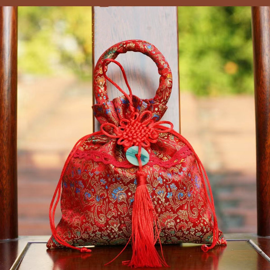 **พร้อมส่ง** ถุงใส่ส้มตรุษจีน ถุงแดงใส่ส้มมงคล อวยพรปีใหม่ ลายสวยงาม พิมพ์-ปักลาย คุณภาพดี ราคาถูก