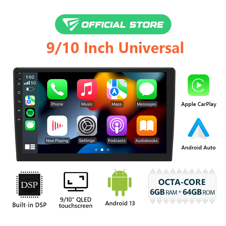 Eonon จอ android รถยนต์ Android 13 พร้อม Apple CarPlay และ Android Auto QLED DSP 9 นิ้ว 10 นิ้ว